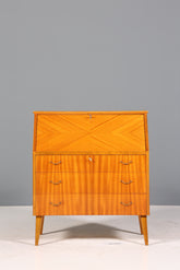 Schlichter Mid Century Sekretär Vintage Schreibmöbel echt Holz Kommode Office Secretary