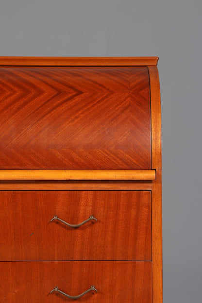 Traumhafter Mid Century Rollladen Sekretär Danish Design echt Holz Rollladen Kommode Schreibkommode