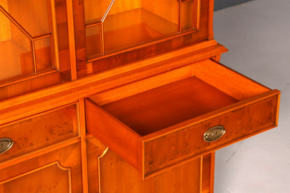 G143 Finish cm Wunderschöne Original Heldense Vitrine Englische Eibe Bücherschrank Buffet Antik Stil Glasvitrine