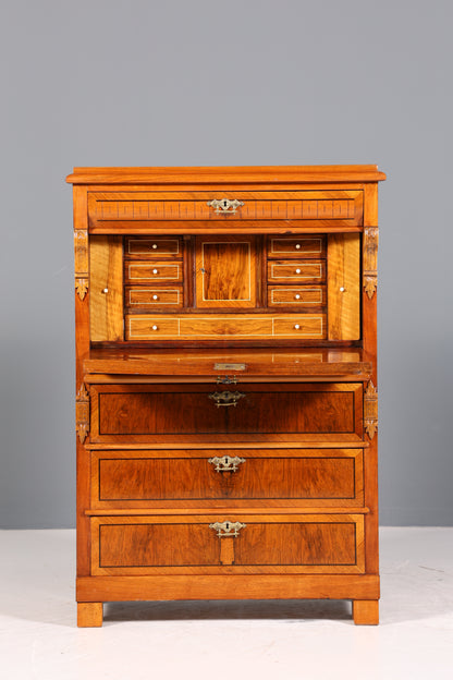 Edler Gründerzeit Sekretär Vertiko Highboard Louis Philippe Kommode Sekretär Schrank um 1880