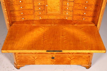 Beeindruckender Biedermeier Sekretär Vertiko Antik Kommode Office Schreibkommode Highboard