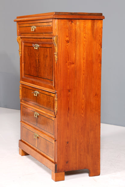Edler Gründerzeit Sekretär Vertiko Highboard Louis Philippe Kommode Sekretär Schrank um 1880
