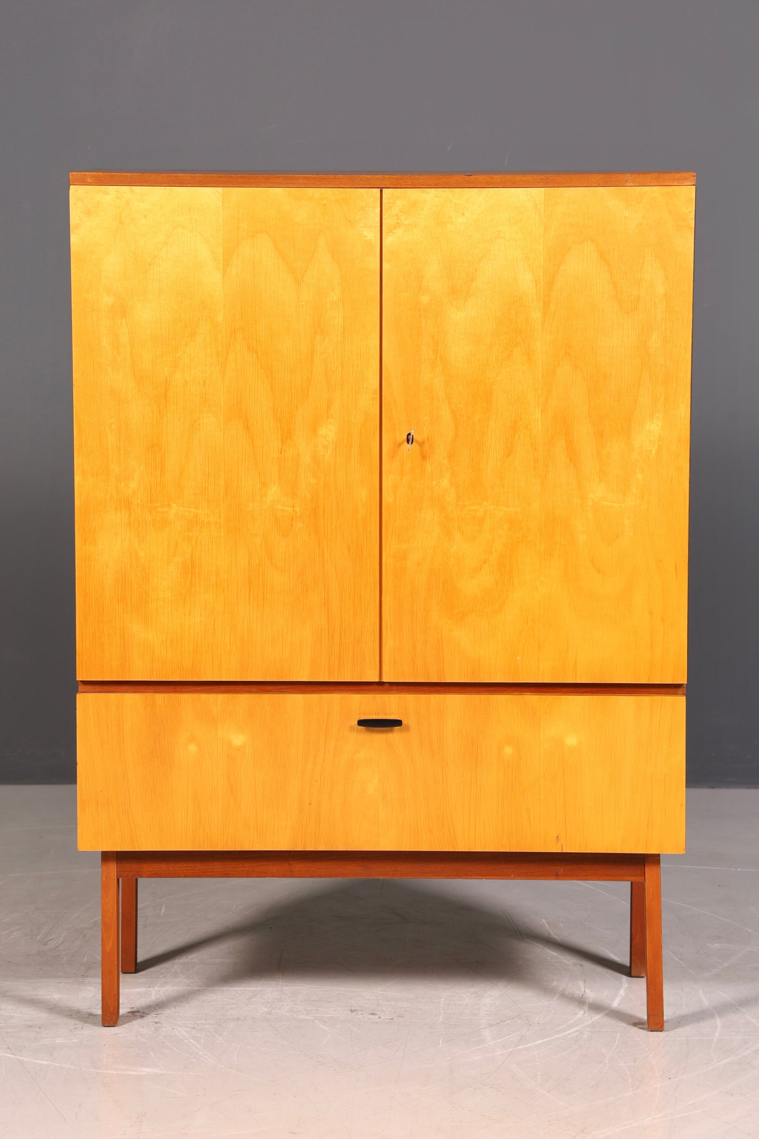 Mid Century Schrank 60er Jahre Wäscheschrank Aktenschrank Kommode Vintage Holz