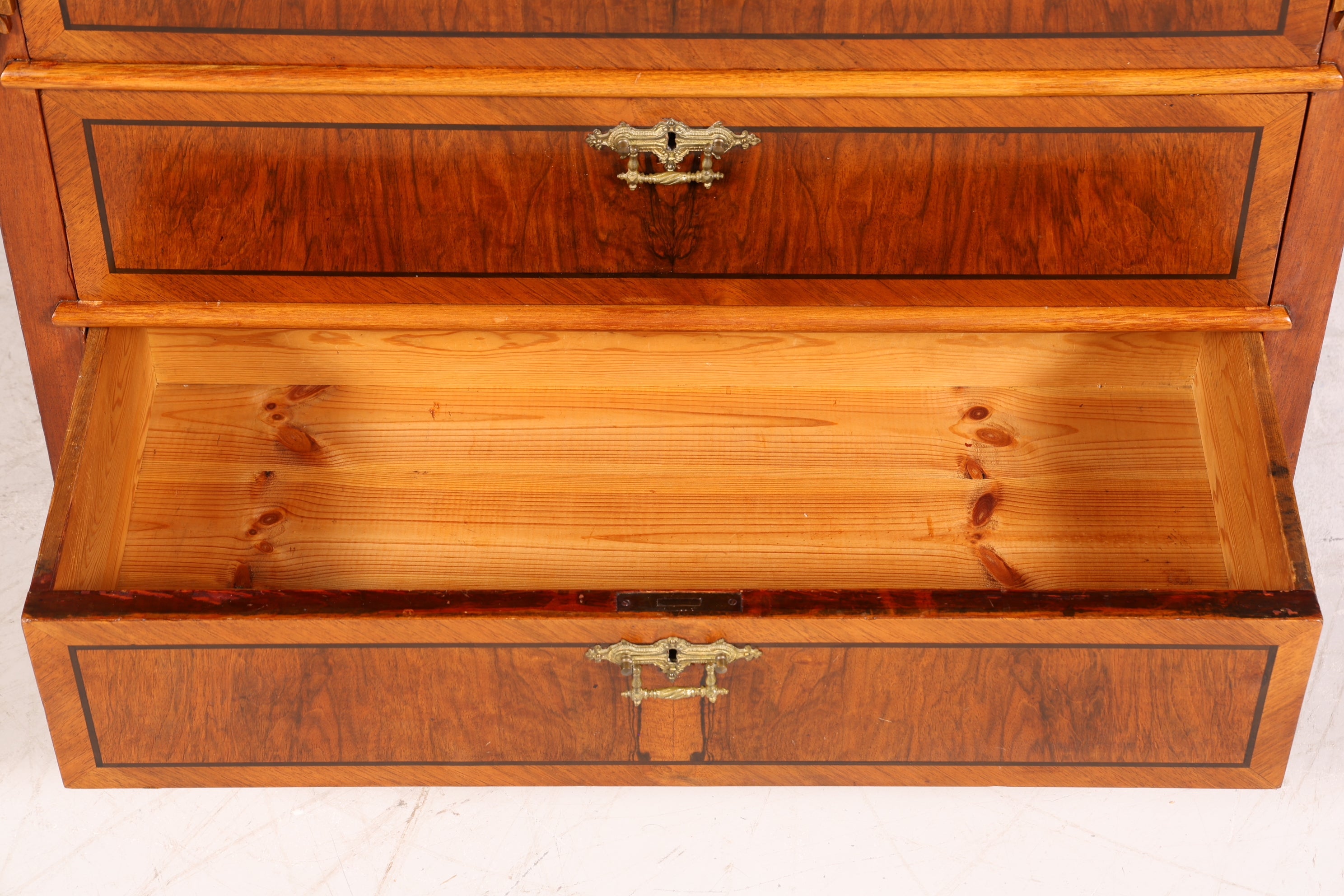 Edler Gründerzeit Sekretär Vertiko Highboard Louis Philippe Kommode Sekretär Schrank um 1880