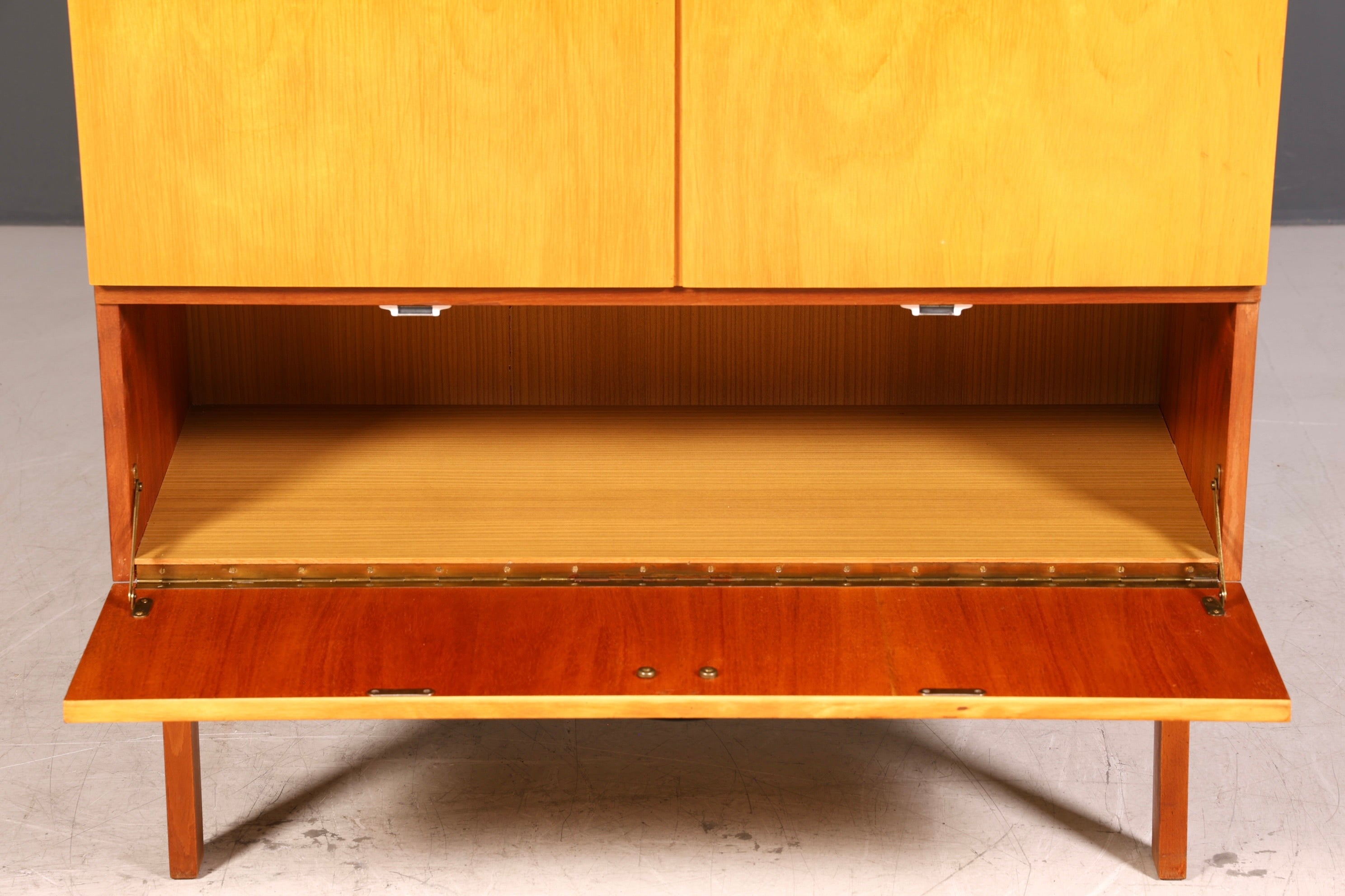 Mid Century Schrank 60er Jahre Wäscheschrank Aktenschrank Kommode Vintage Holz