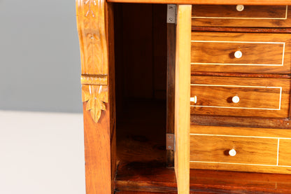 Edler Gründerzeit Sekretär Vertiko Highboard Louis Philippe Kommode Sekretär Schrank um 1880