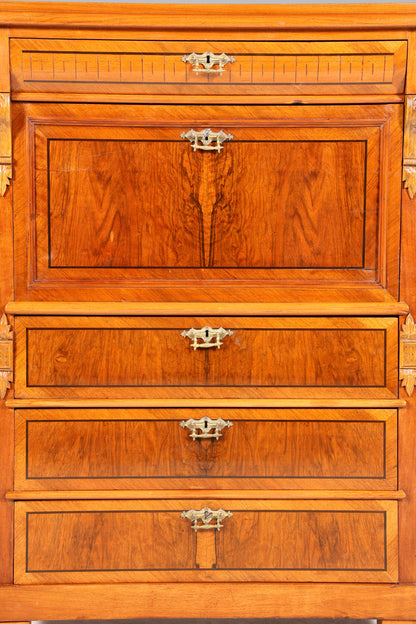 Edler Gründerzeit Sekretär Vertiko Highboard Louis Philippe Kommode Sekretär Schrank um 1880