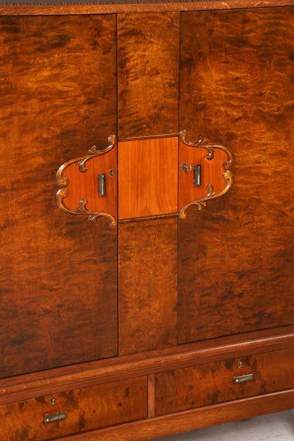 G149 Finish cm Stilvoller Original Art Deco Schrank Vertiko Sideboard um 1930 Highboard Kommode