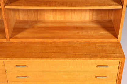 Wunderschöner XXL Mid Century Schrank Bücherregal Vintage Regal Bibliothek Holz Bookshelf