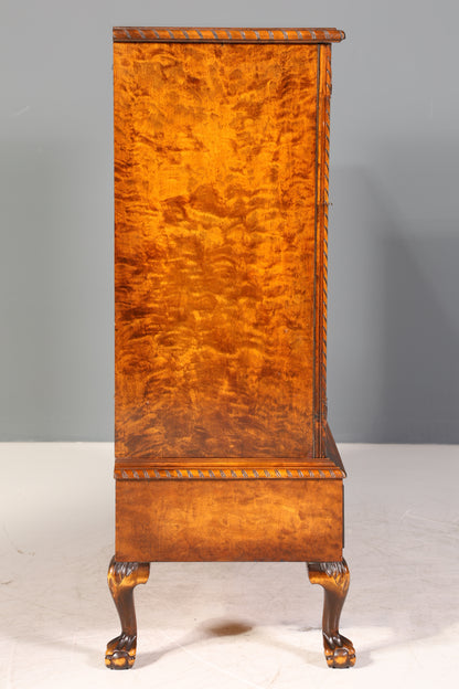 Traumhafter Chippendale Schrank Barock Stil Vertiko Highboard Antik 50s 60s Kommode