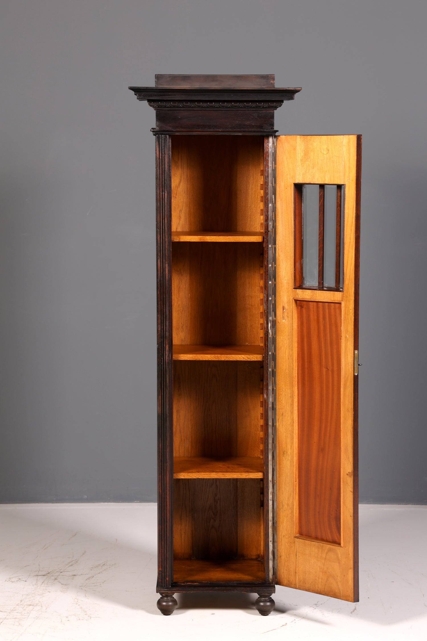 Magnificent Art Nouveau oak display cabinet, antique bookcase, dish cabinet, glass cabinet, antique cabinet, 2 of 2