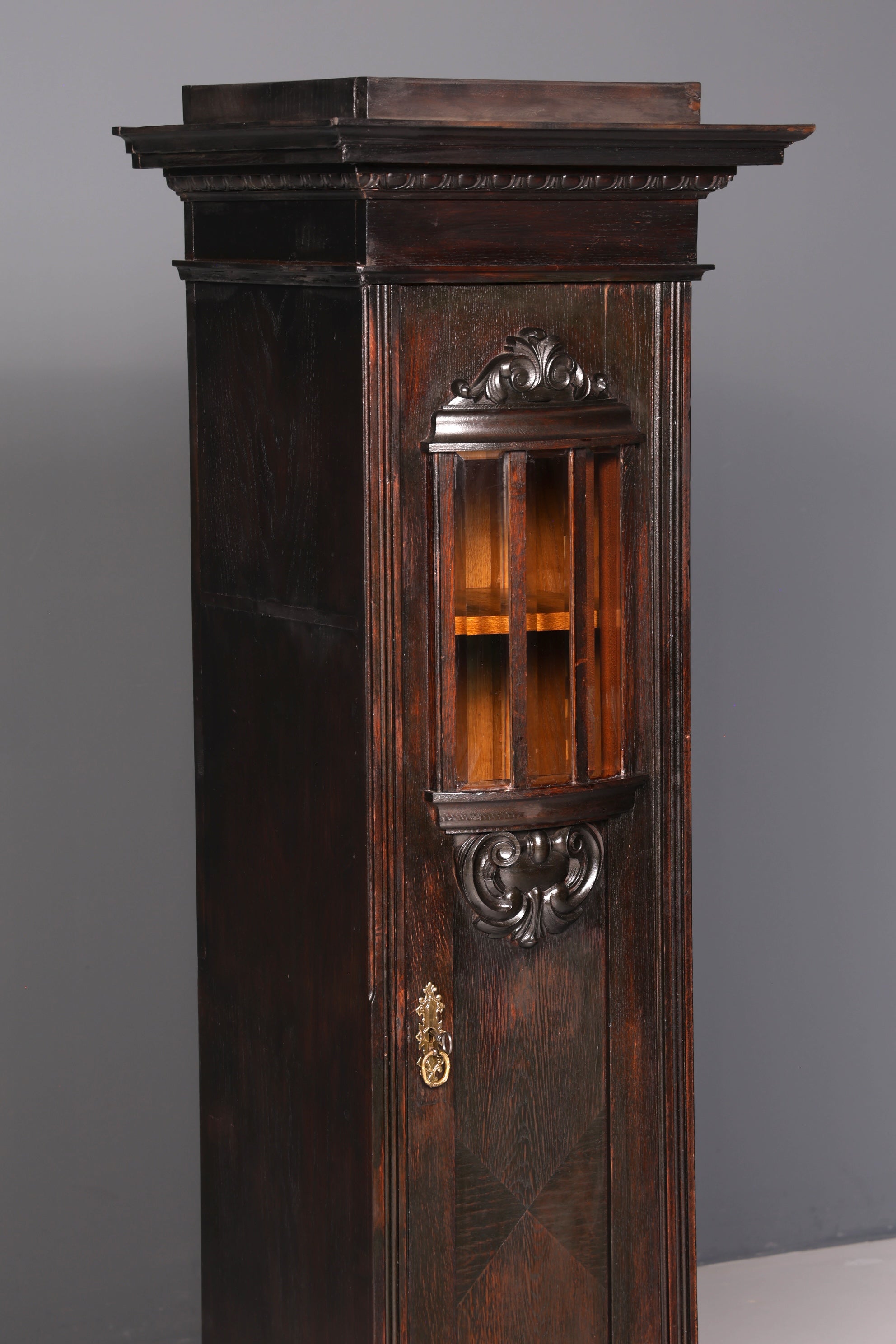 Magnificent Art Nouveau oak display cabinet, antique bookcase, dish cabinet, glass cabinet, antique cabinet, 2 of 2