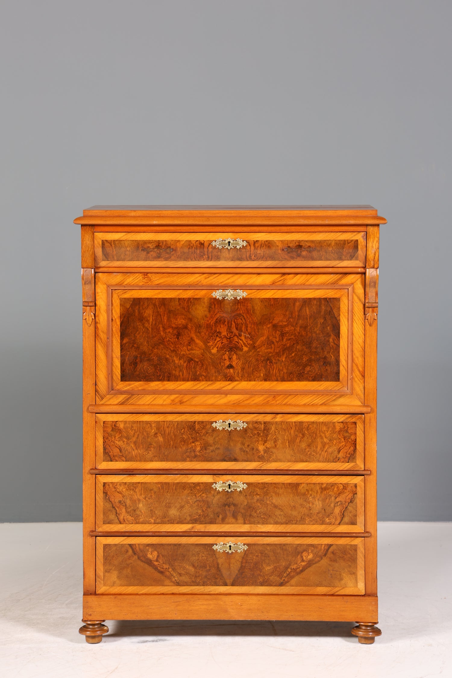 Stilvoller Gründerzeit Sekretär Vertiko Highboard Jugendstil Kommode Schrank um 1880