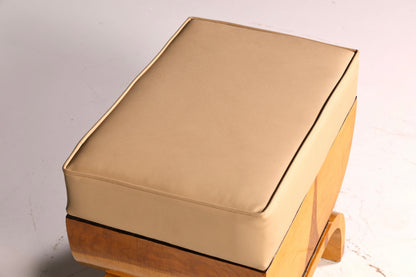 Beautiful Art Deco-style stool, birch, seat stool, footstool, footrest, antique vintage
