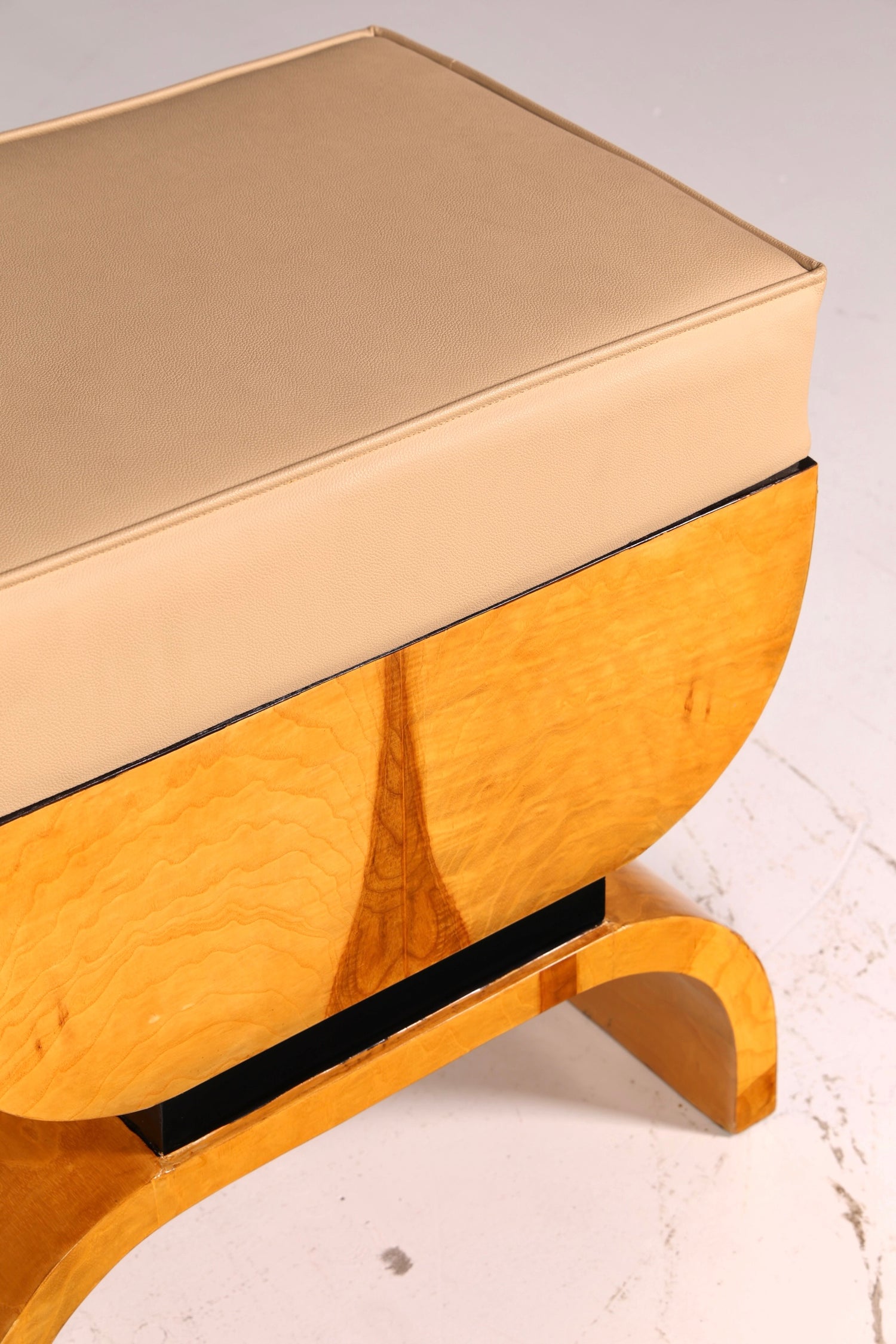 Beautiful Art Deco-style stool, birch, seat stool, footstool, footrest, antique vintage