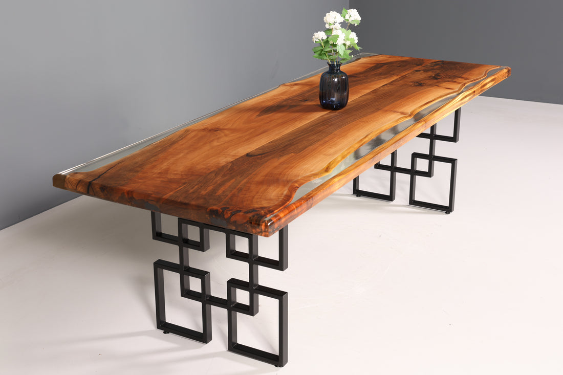 Einzigartiger Epoxidharz Tisch 258-90cm massiv Holz Nussbaum Esszimmer Tisch River Table Küchentisch Esstisch