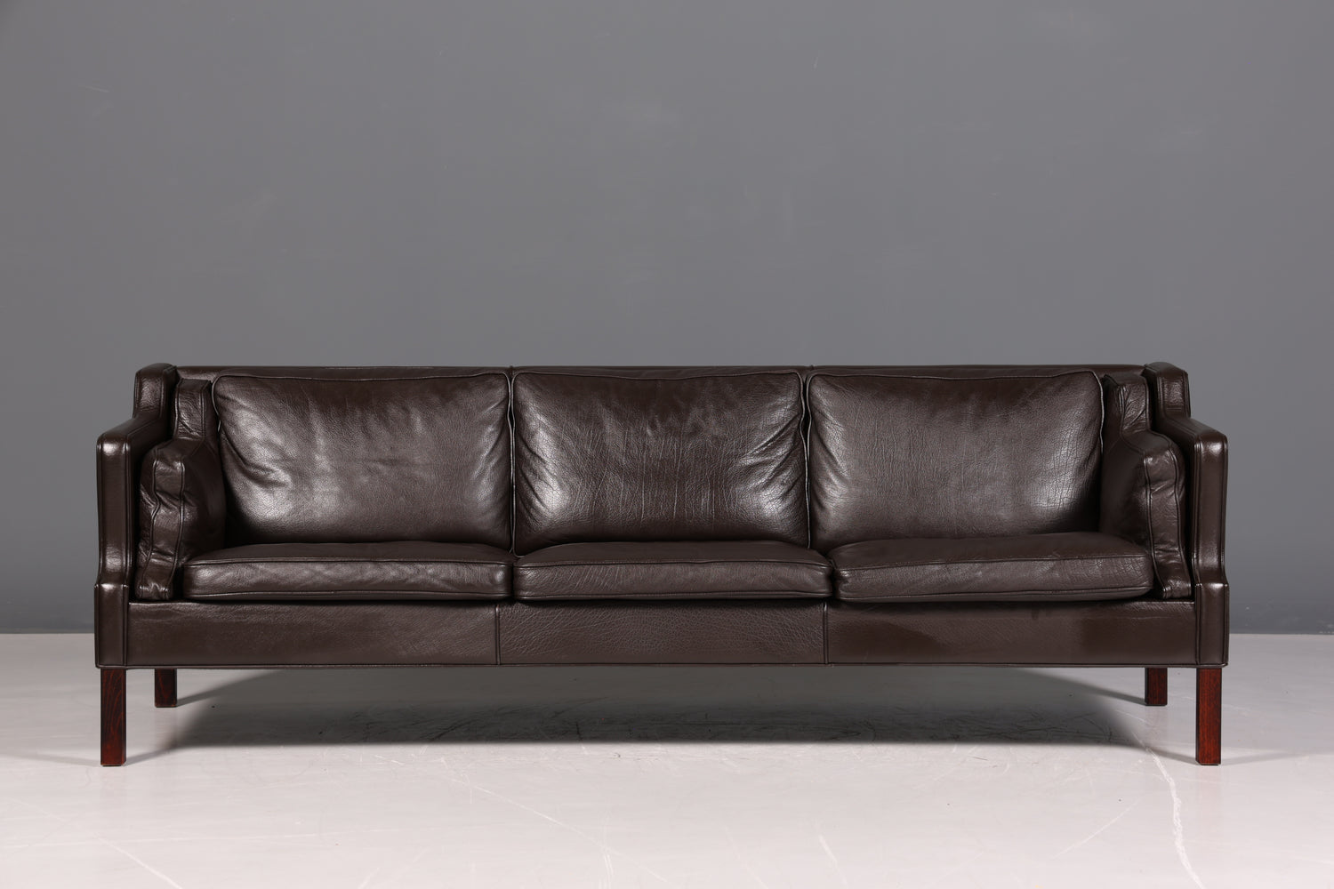 Wunderschönes Designer Børge Mogensen Sofa 3 Sitzer echt Leder Couch Modell 2213 Made in Denmark Canapé