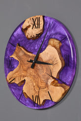Stilvolle Handgefertigte Epoxidharz Uhr Olivenbaum Wanduhr Epoxy Analog Uhr
