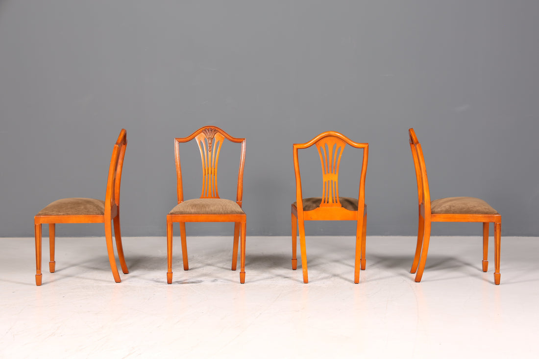 4x Wunderschöne Englische Stühle im Hepplewithe Stil Englisch Dining Chairs Küchenstühle Stuhlset