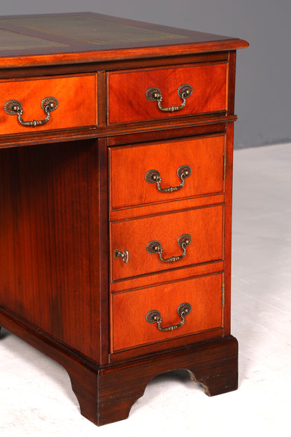 Wunderschöner Englischer Schreibtisch echt Lederauflage Bürotisch Antik Stil Office Desk