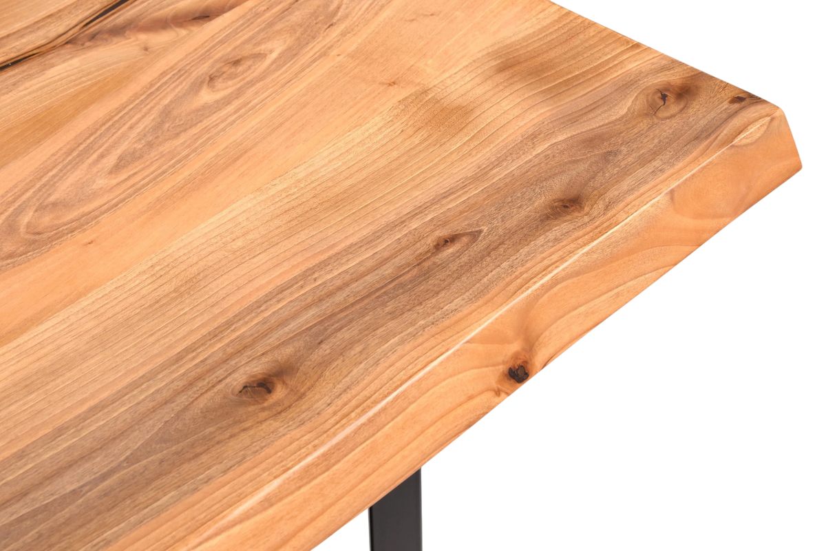 Traumhafter Nussbaum Tisch 260cm-95cm Esszimmer Tisch Baumkanten Platte Massiv Holz Küchentisch