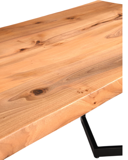 Traumhafter Nussbaum Tisch 260cm-95cm Esszimmer Tisch Baumkanten Platte Massiv Holz Küchentisch