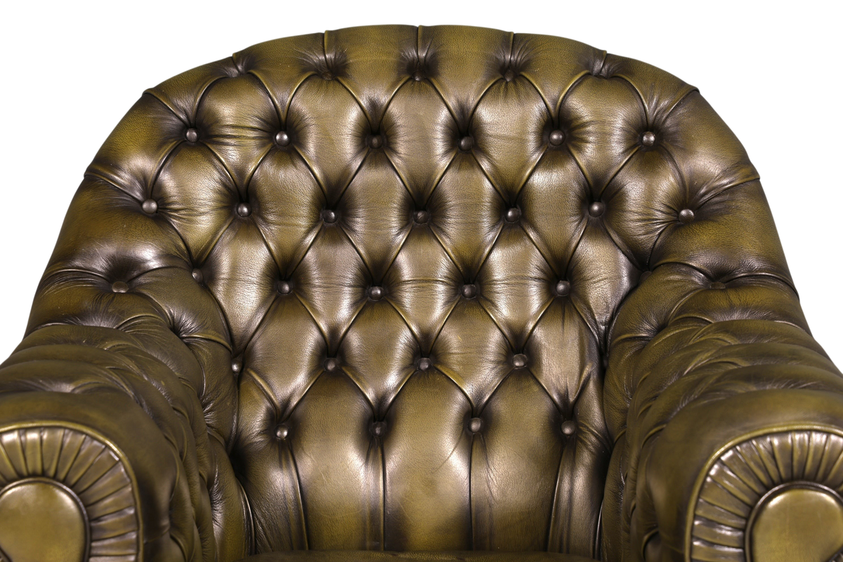 Stilvoller Original Chesterfield Sessel Englischer Armlehnsessel Echt Leder Herrensessel UK