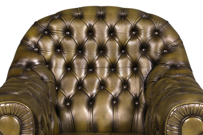 Stilvoller Original Chesterfield Sessel Englischer Armlehnsessel Echt Leder Herrensessel UK