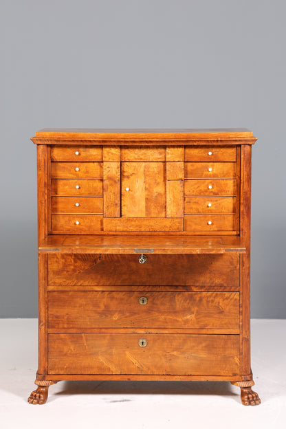 Edler Biedermeier Sekretär Vertiko Antik Kommode Louis Philippe Schreibkommode Schreibtisch