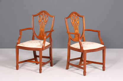 Wunderschöner Englischer Stuhl Armlehnstuhl Eibe Antik Sekretär Stuhl UK Polsterstuhl 2 von 2