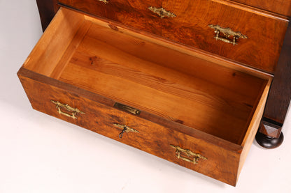 Traumhafte Gründerzeit Kommode mit Spiegelaufsatz Louis Philippe Echt Holz Schrank Antik Flurschrank um 1880 Vintage