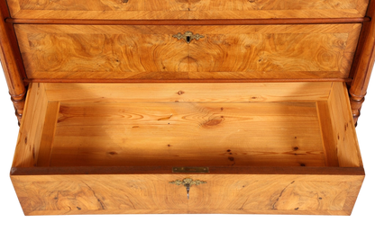 Stilvoller Gründerzeit Sekretär Vertiko Nussbaum Highboard Louis Philippe Kommode Sekretär Schrank um 1880