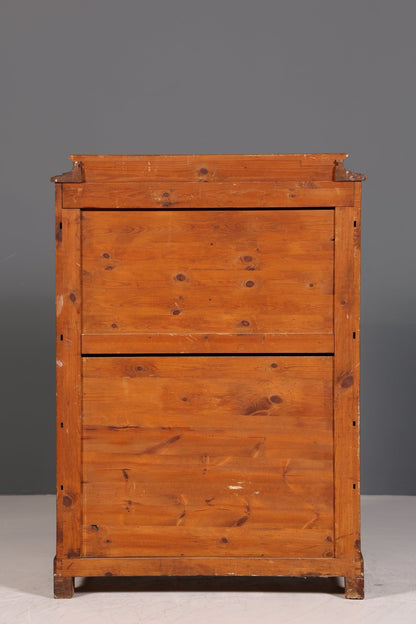 Stilvoller Gründerzeit Sekretär Vertiko Nussbaum Highboard Louis Philippe Kommode Sekretär Schrank um 1880