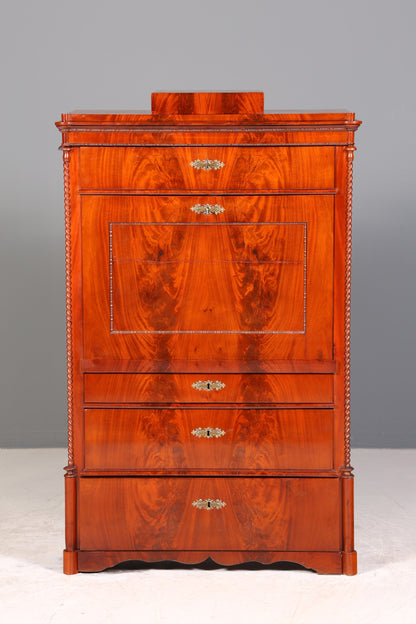 Stilvoller Louis Philippe Sekretär um 1880 Kommode Antik Biedermeier Stil Bürokommode