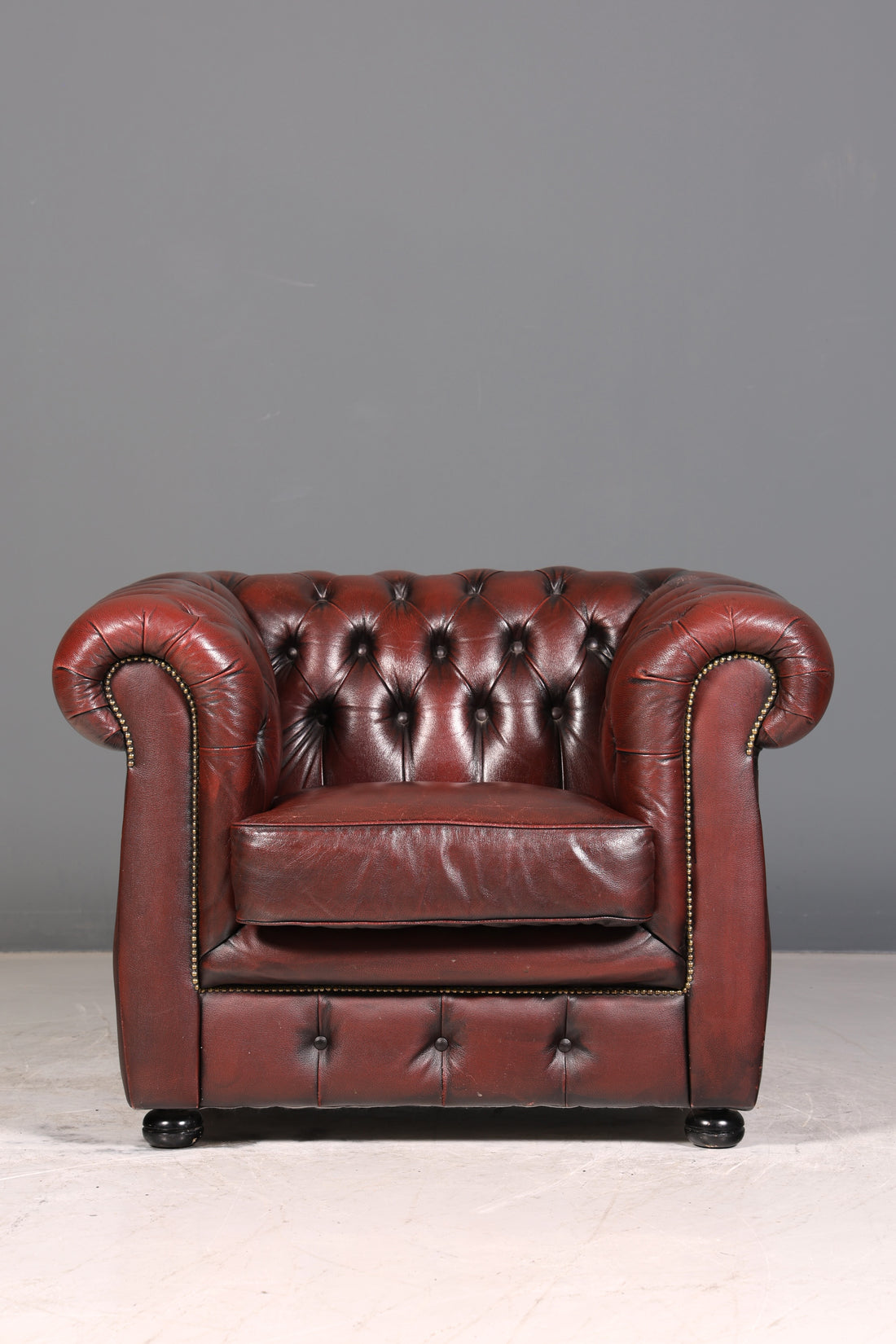 Stilvoller Original Chesterfield Sessel Englisch Leder Armlehnsessel Herrensessel