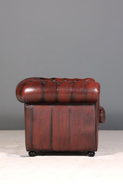Stilvoller Original Chesterfield Sessel Englisch Leder Armlehnsessel Herrensessel