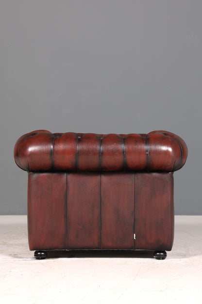 Stilvoller Original Chesterfield Sessel Englisch Leder Armlehnsessel Herrensessel
