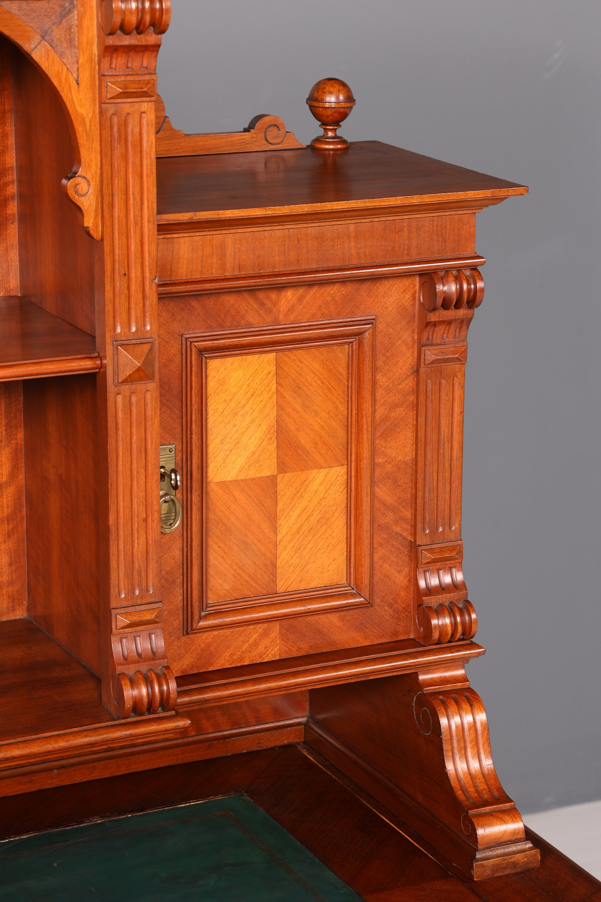 Traumhafter Gründerzeit Schreibtisch mit Aufsatz Jugendstil Bürotisch Massivholz um 1900