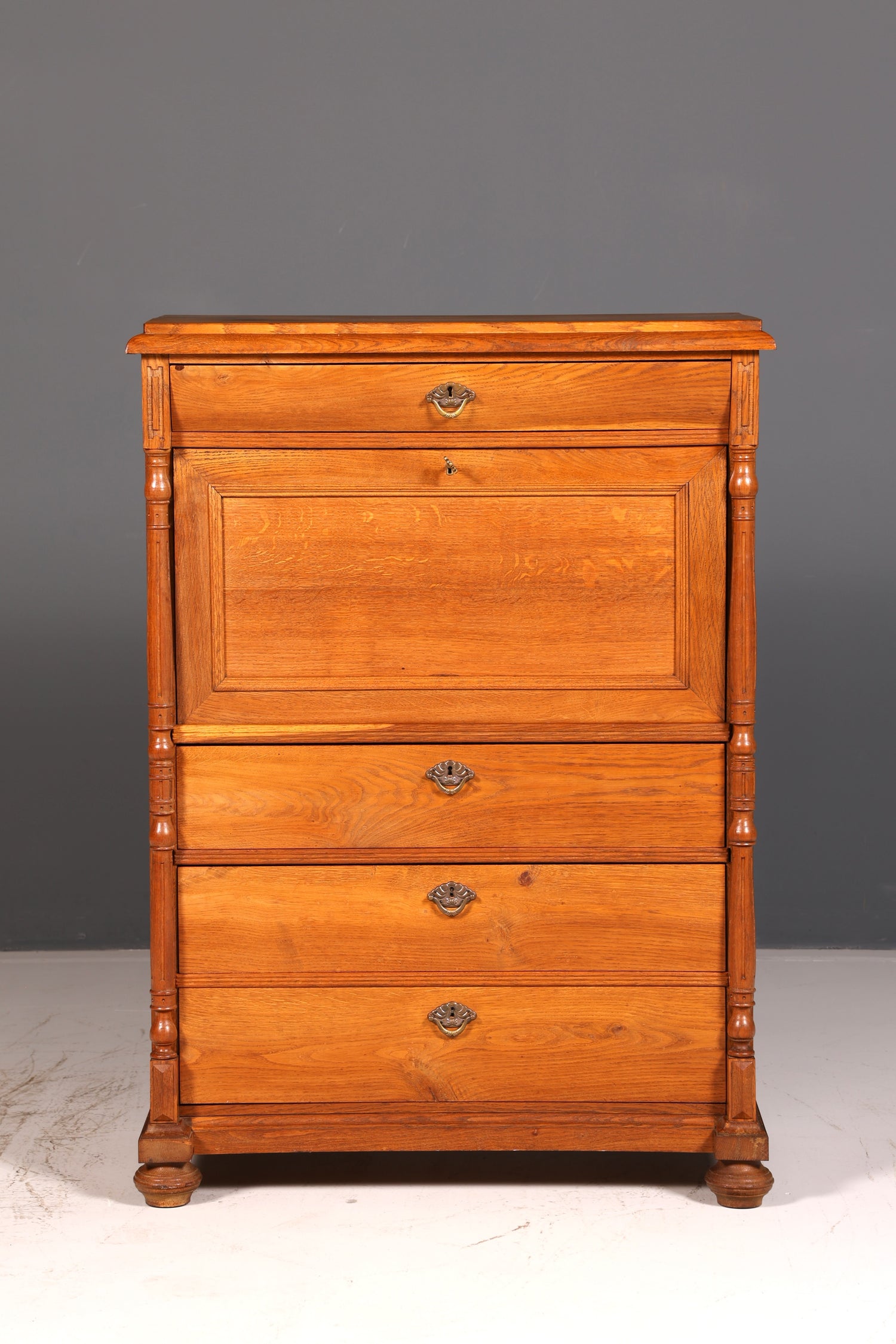 Stilvoller Gründerzeit Sekretär Vertiko Highboard Jugendstil Kommode Landhaus Schrank um 1880 Antik