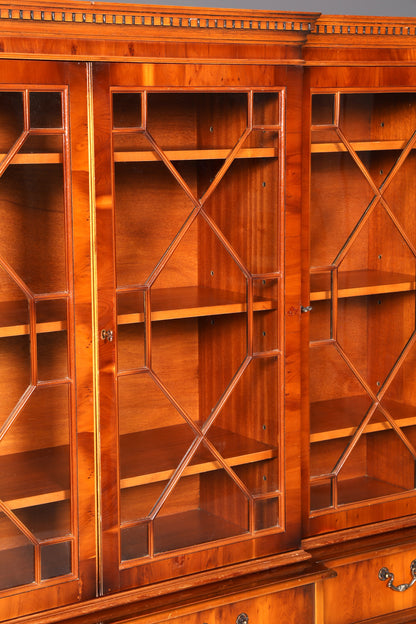 Wunderschöne Englische Vitrine Bücherschrank Buffet Antik Stil Eibe Glasvitrine Bibliothek