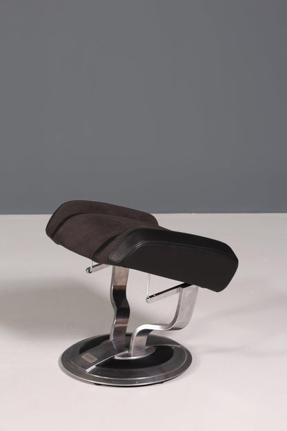 Edler Designer Sessel mit Hocker &quot;Recaro&quot; echt Leder Relax Armlehnsessel Fussablage
