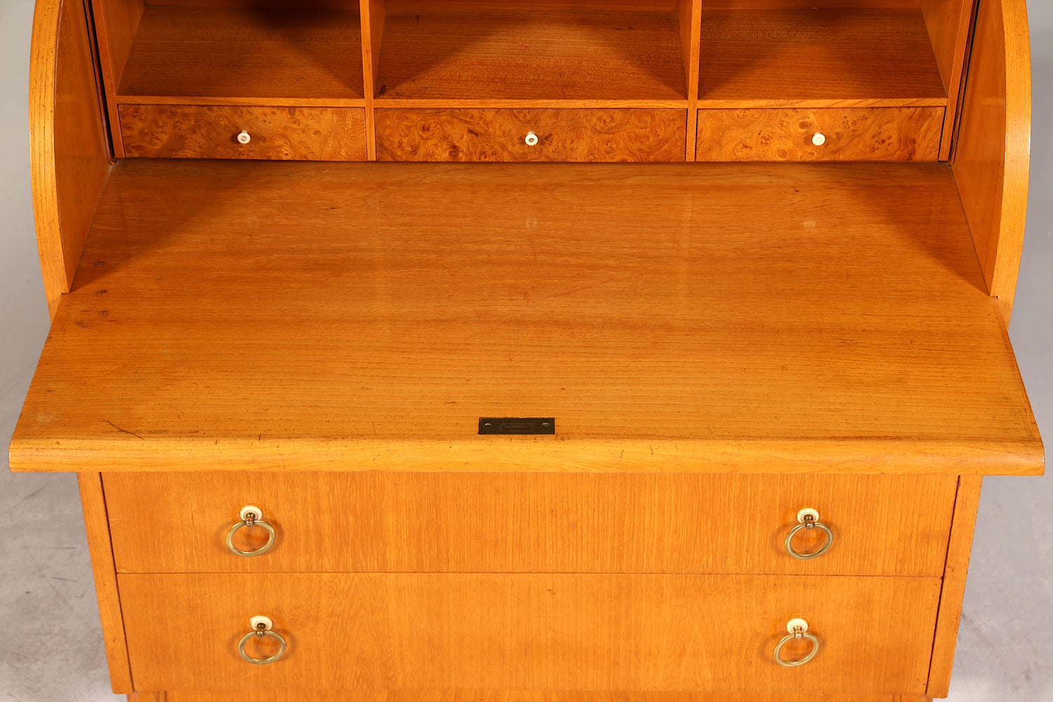 Wunderschöner Mid Century Rollladen Sekretär echt Holz Büro Schrank Retro Schreibkommode