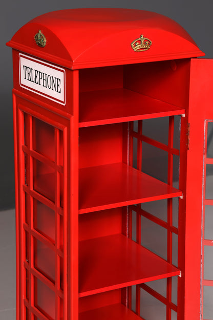 Englische Telefonzelle Vitrine Regal Bücherregal Dekostück London UK Style Red Telephone Booth