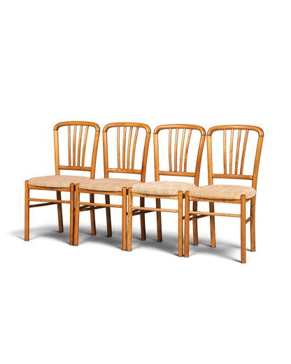 4x Schlichte Mid Century Stühle Retro Stuhlset Danish Design Küchenstühle Esszimmer Stühle