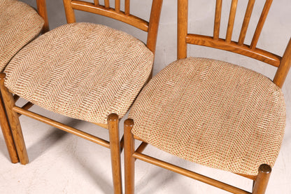 4x Schlichte Mid Century Stühle Retro Stuhlset Danish Design Küchenstühle Esszimmer Stühle