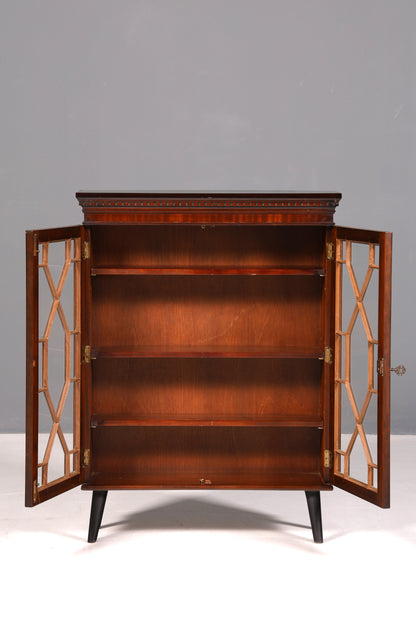 Traumhafte Englische Vitrine Mahagoni Bücherschrank Buffet Antik Stil Glasvitrine Schmal