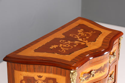 Traumhaftes Barock Stil Louis XV Highboard Vertiko Intarsien Kommode Schubladenkommode