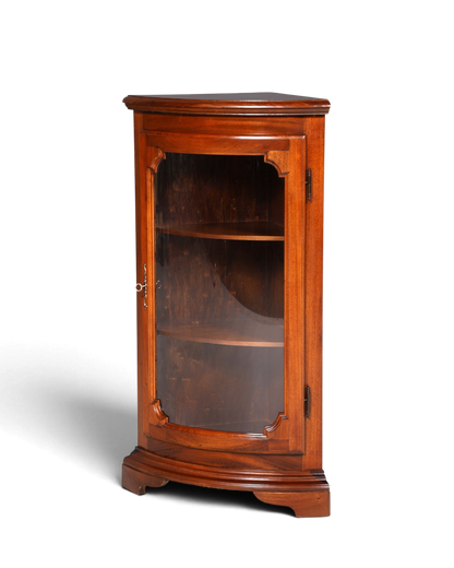 Hauptstadt Möblerei englische Eckvitrine aus Mahagoni mit Glastür und Einlegeböden im antiken Vintage-Stil