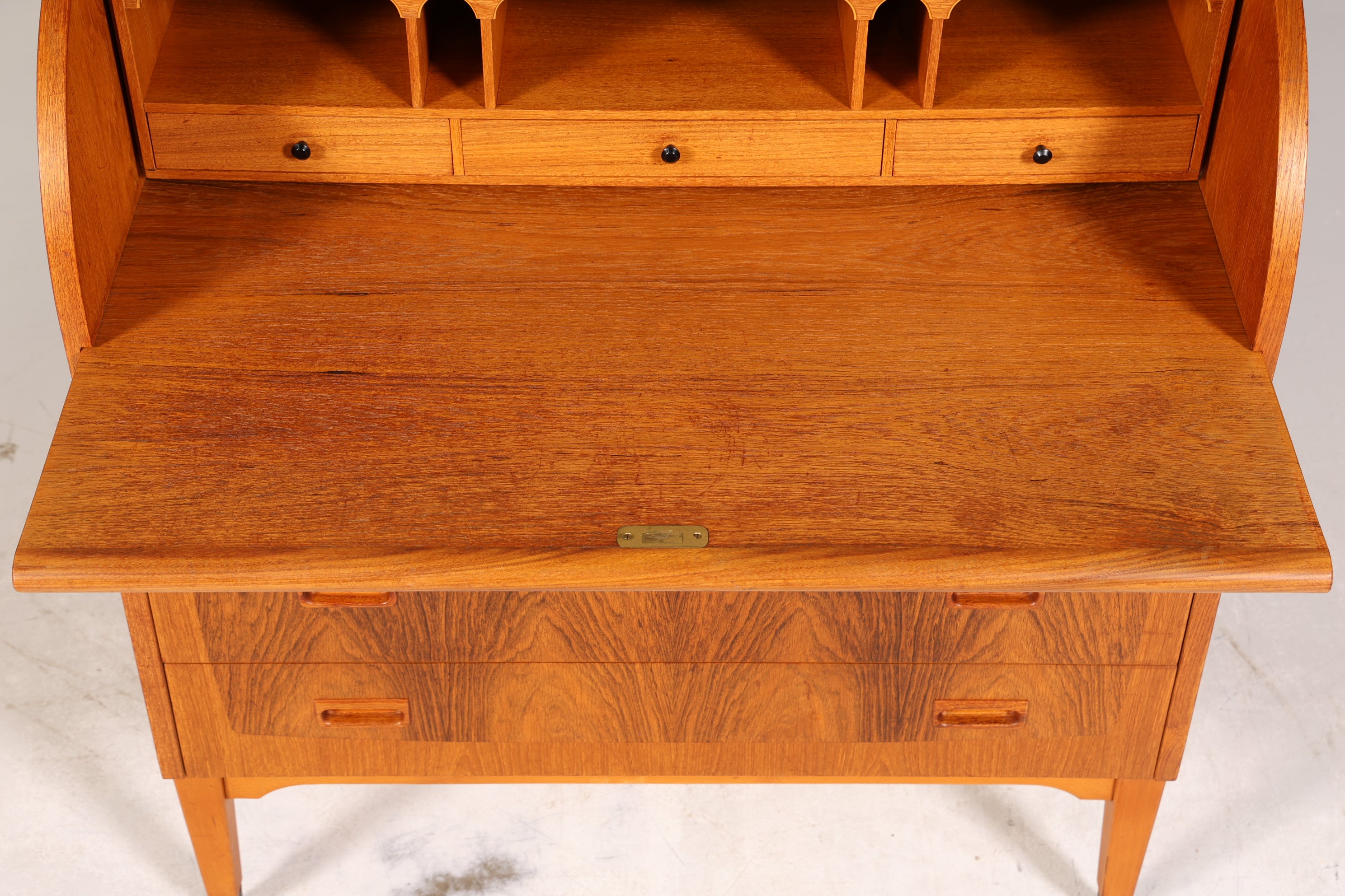 Wunderschöner Mid Century Rollladen Sekretär Danish Design echt Holz Schreibkommode 60er Jahre