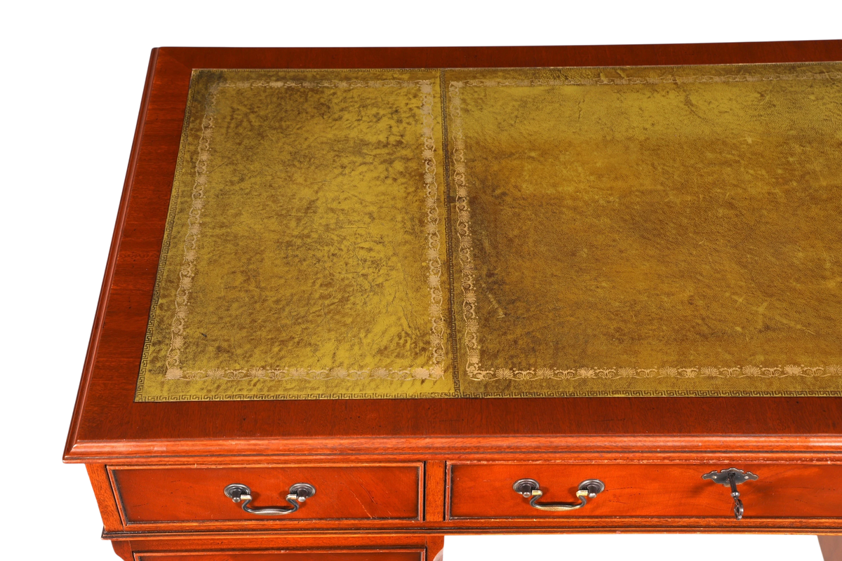 Wunderschöner Englischer Schreibtisch echt Lederauflage Bürotisch Antik Stil Office Desk